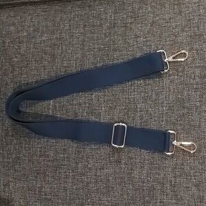Adjustable Navy Blue Canvas Bag Strap with Gold Hardware